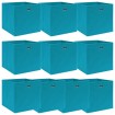 Cajas de almacenaje 10 uds tela azul celeste 32x32x32 cm
