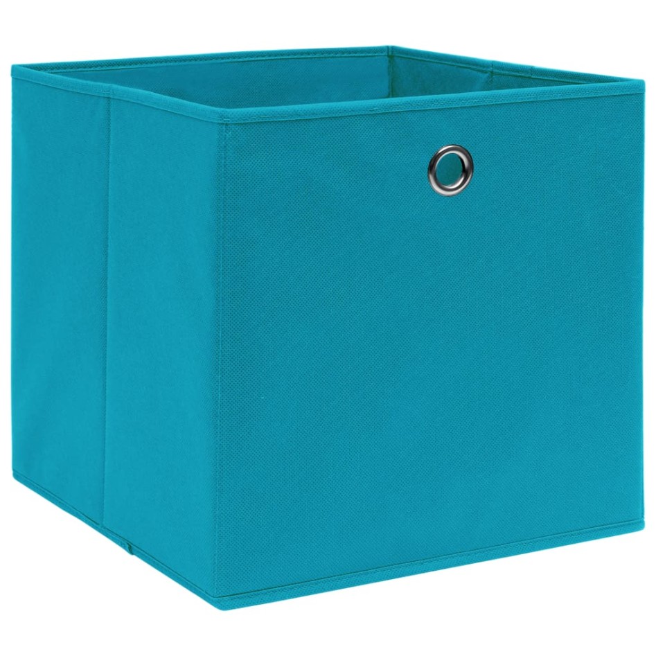 Cajas de almacenaje 10 uds tela azul celeste 32x32x32