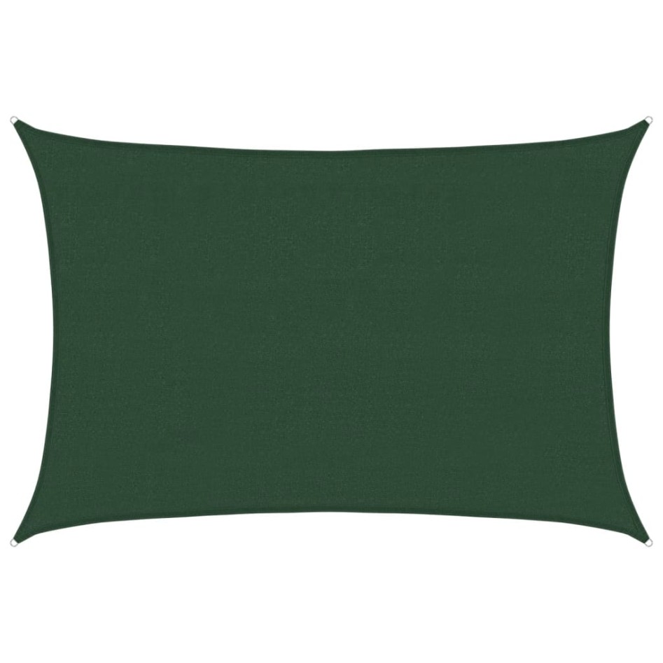 Toldo de vela HDPE verde oscuro 160 g/m² 4x6