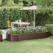 Jardinera arriate acero recubrimiento polvo marrón 249x100x36cm