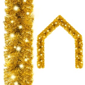 Guirnalda de Navidad con luces LED dorado 20