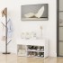 Banco zapatero de madera contrachapada blanco 80x30x45