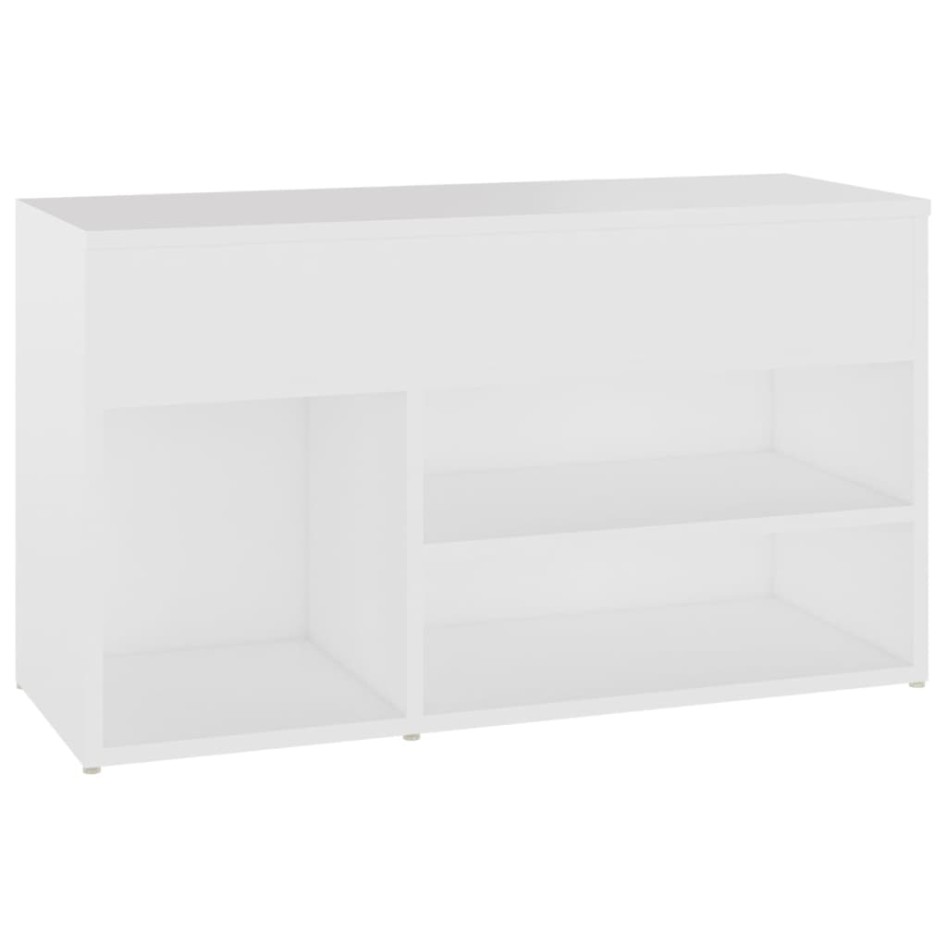Banco zapatero de madera contrachapada blanco 80x30x45