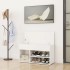 Banco zapatero de madera contrachapada blanco 80x30x45