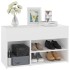 Banco zapatero de madera contrachapada blanco 80x30x45