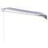 Toldo retráctil aluminio y tela azul y blanco 3x2,5