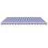 Toldo retráctil aluminio y tela azul y blanco 4x3