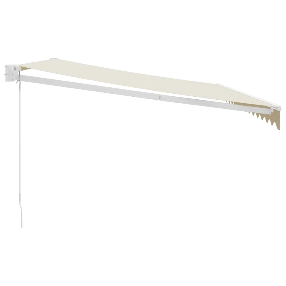 Toldo retráctil aluminio y tela color crema 4x3
