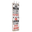 Perchero de pared MEN LADIES con 6 ganchos 120x40 cm