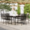 Juego de comedor de jardín 9 piezas negro