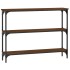 Mesa consola madera de ingeniería marrón roble 100x22,5x75