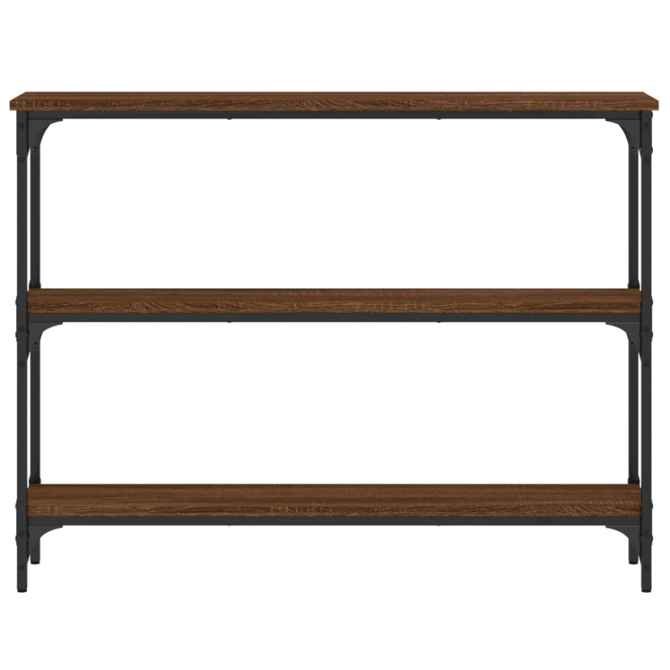 Mesa consola madera de ingeniería marrón roble 100x22,5x75