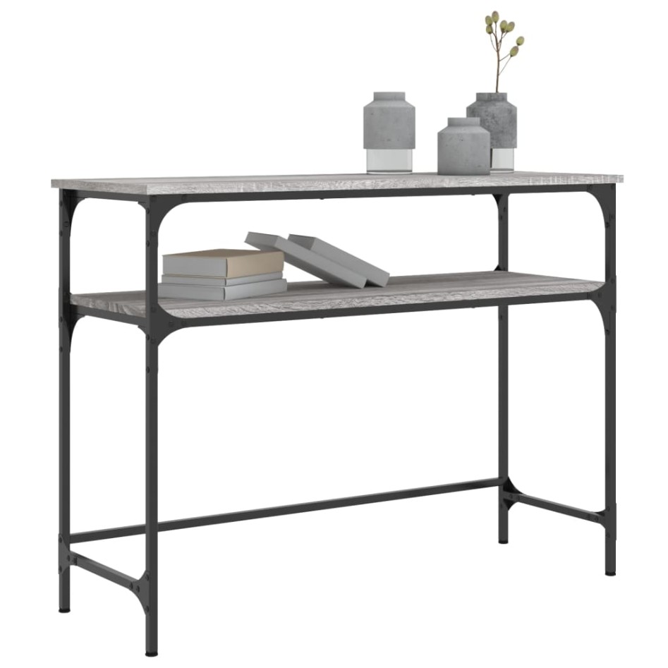 Mesa consola madera de ingeniería gris Sonoma 100x35,5x75