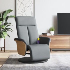 Sillón reclinable de masaje con reposapiés tela gris