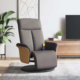 Sillón reclinable de masaje con reposapiés tela gris