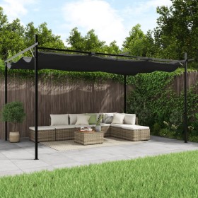 Pérgola con cubierta retráctil gris antracita 395x292x230