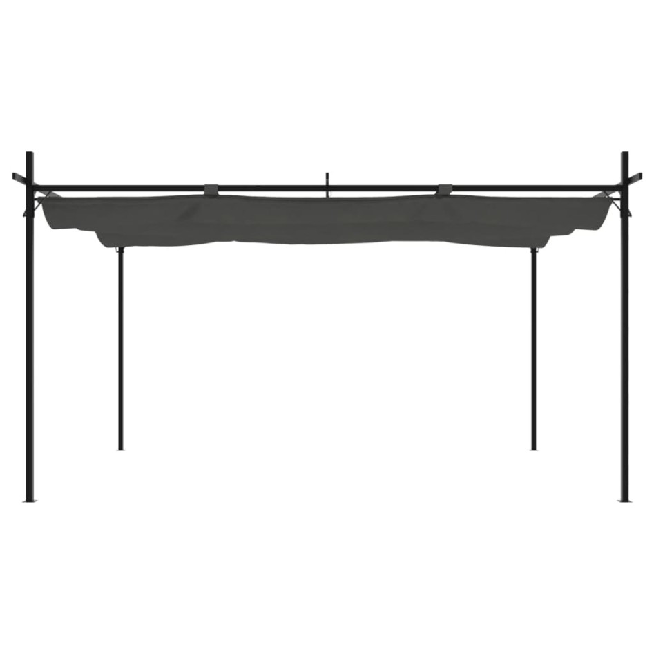 Pérgola con cubierta retráctil gris antracita 395x292x230