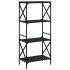 Librería de 4 estantes madera ingeniería negro 59x35x132