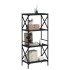 Librería de 4 estantes madera ingeniería negro 59x35x132