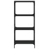Librería de 4 estantes madera ingeniería negro 59x35x132