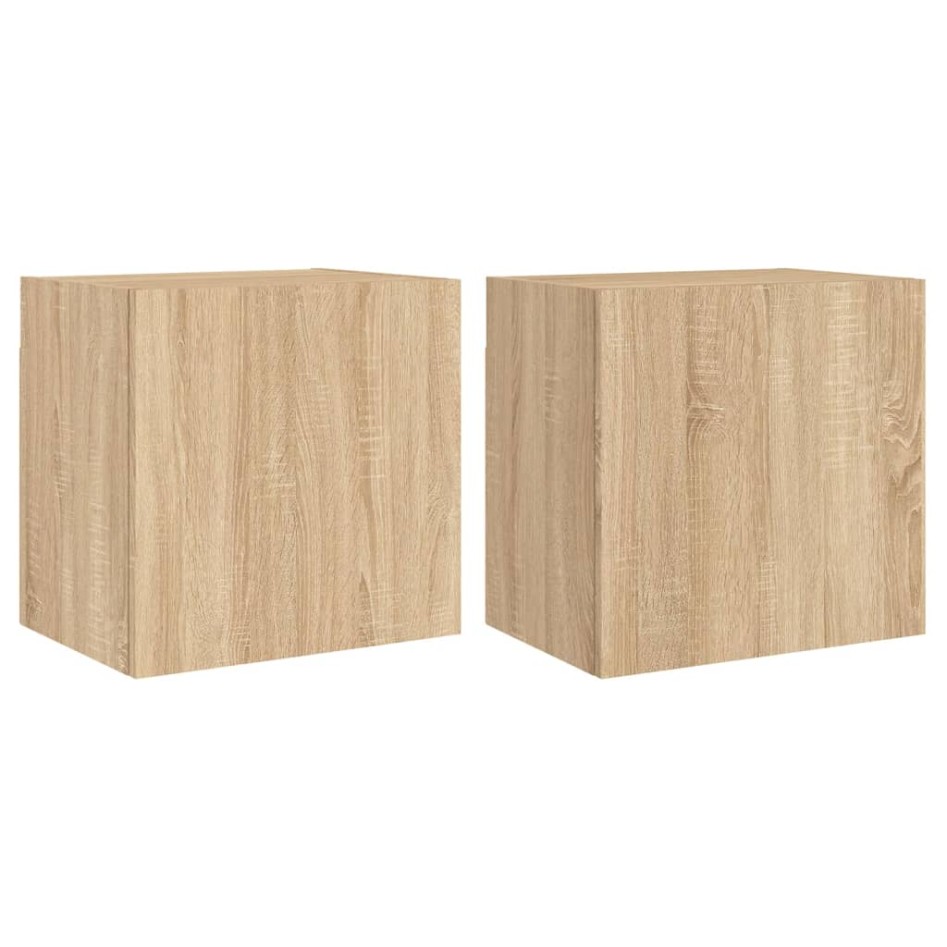 Muebles de TV de pared 2 uds madera roble Sonoma 40,5x30x40
