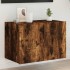 Mueble de TV de pared con luces LED roble ahumado 60x35x41