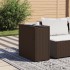 Mesa auxiliar jardín tapa vidrio ratán PE marrón 58x27,5x55