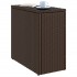 Mesa auxiliar jardín tapa vidrio ratán PE marrón 58x27,5x55
