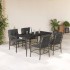Set comedor de jardín 5 piezas con cojines ratán sintético