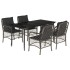 Set comedor de jardín 5 piezas con cojines ratán sintético