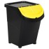 Cubos de basura apilables con tapa 3 uds PP negro 120