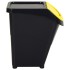 Cubos de basura apilables con tapa 3 uds PP negro 120