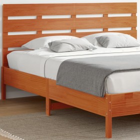 Cabecero de cama madera maciza de pino marrón cera 180