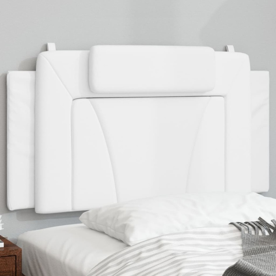 Cabecero de cama acolchado cuero sintético blanco 100