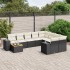 Set de sofás de jardín 10 pzas cojines ratán sintético