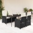 Set de muebles jardín 5 pzas con cojines ratán sintético