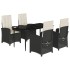 Set de muebles jardín 5 pzas con cojines ratán sintético