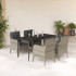 Set comedor de jardín 5 pzas cojines ratán sintético gris