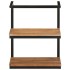 Estante de pared madera maciza de acacia y hierro 40x30x50
