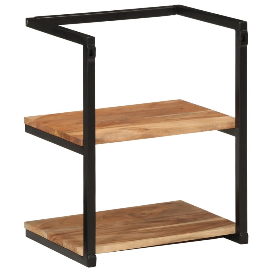Estante de pared madera maciza de acacia y hierro 40x30x50