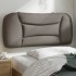 Cabecero de cama acolchado tela gris taupé 90