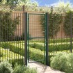 Puerta de valla de acero verde 100x200 cm