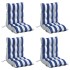 Cojines silla respaldo bajo 4 uds tela Oxford rayas azul