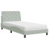 Cama con colchón terciopelo gris claro 100x200