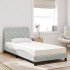 Cama con colchón terciopelo gris claro 100x200
