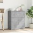 Aparador de madera de ingeniería gris hormigón 60x31x70