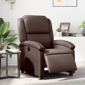 Sillón reclinable eléctrico de cuero sintético