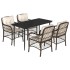 Set comedor de jardín 5 piezas y cojines ratán sintético