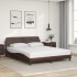 Estructura de cama sin colchón cuero sintético marrón