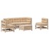 Juego de muebles de jardín 6 pzas y cojines madera maciza